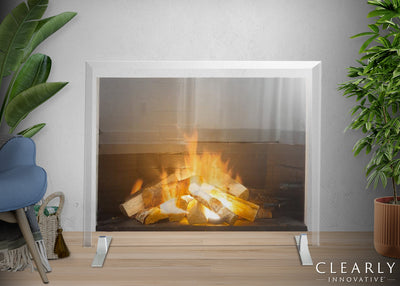 Glass Fireplace Screen