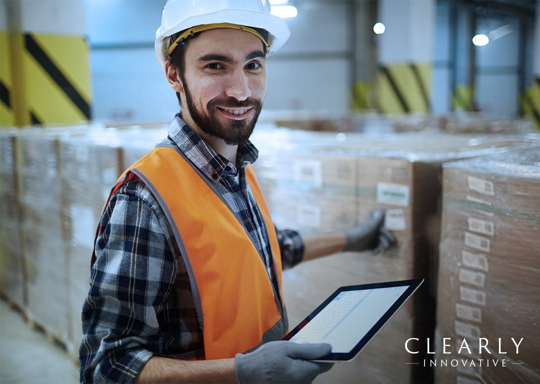 Glass chair mat warehouse team member