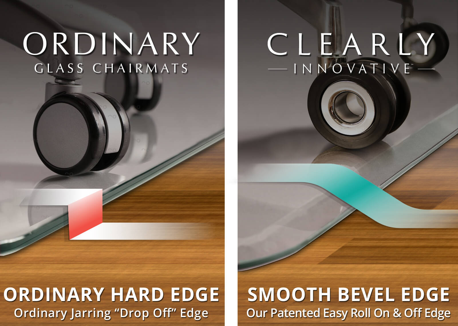 Drop Casters Stealth Office Chair Casters – Black & Chrome | Clearly Innovative