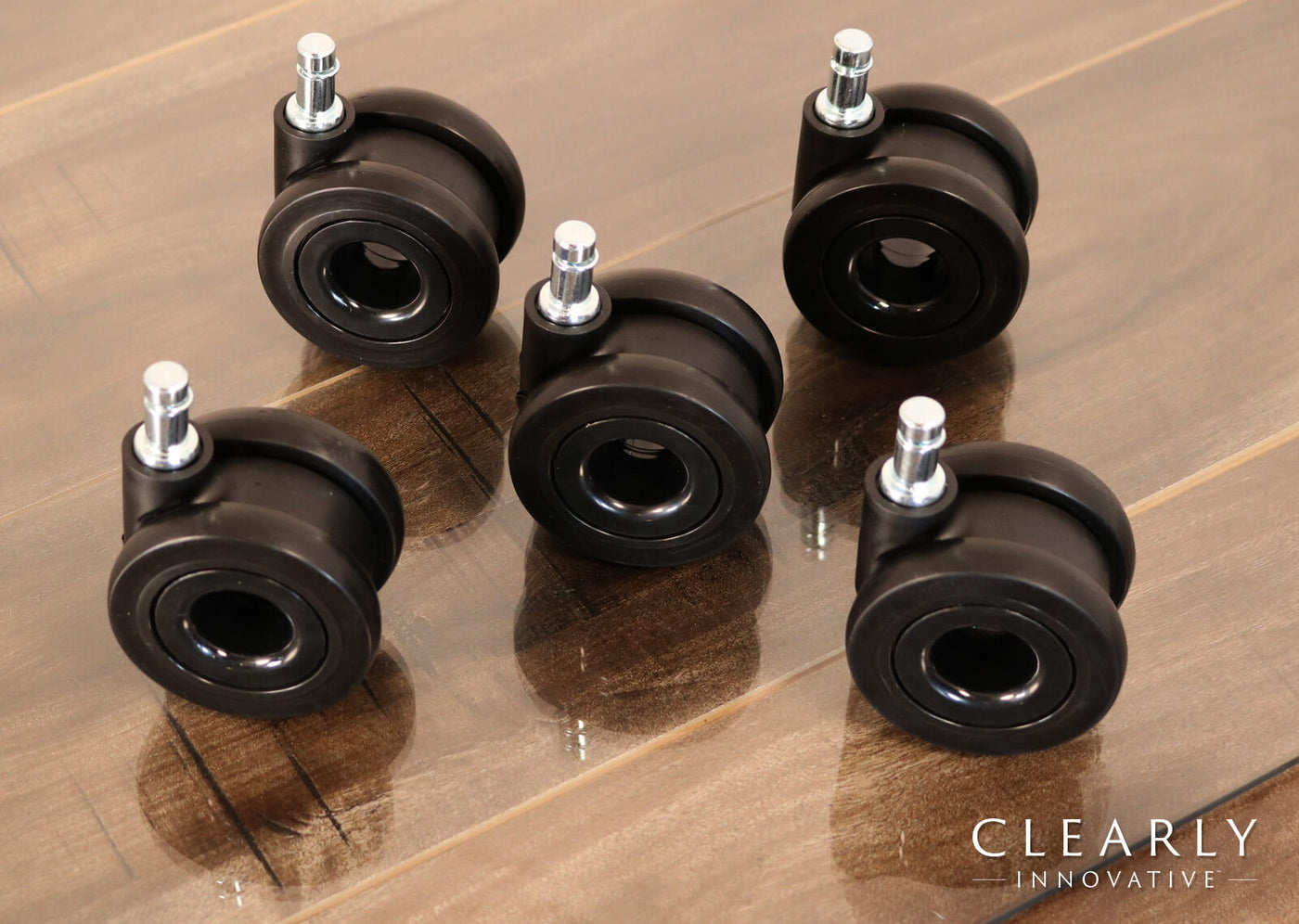 Chair Casters R Stealth Office Chair Casters – Black & Chrome | Clearly Innovative