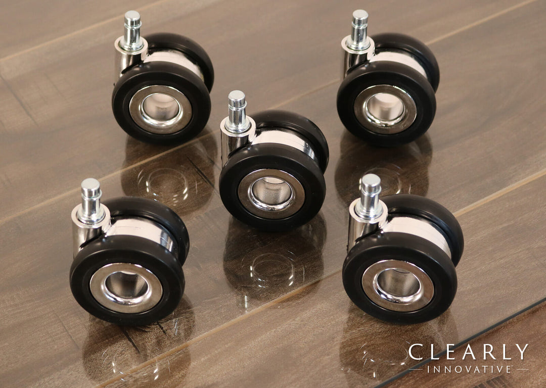 Stealth Desk Wheel Casters in Chrome