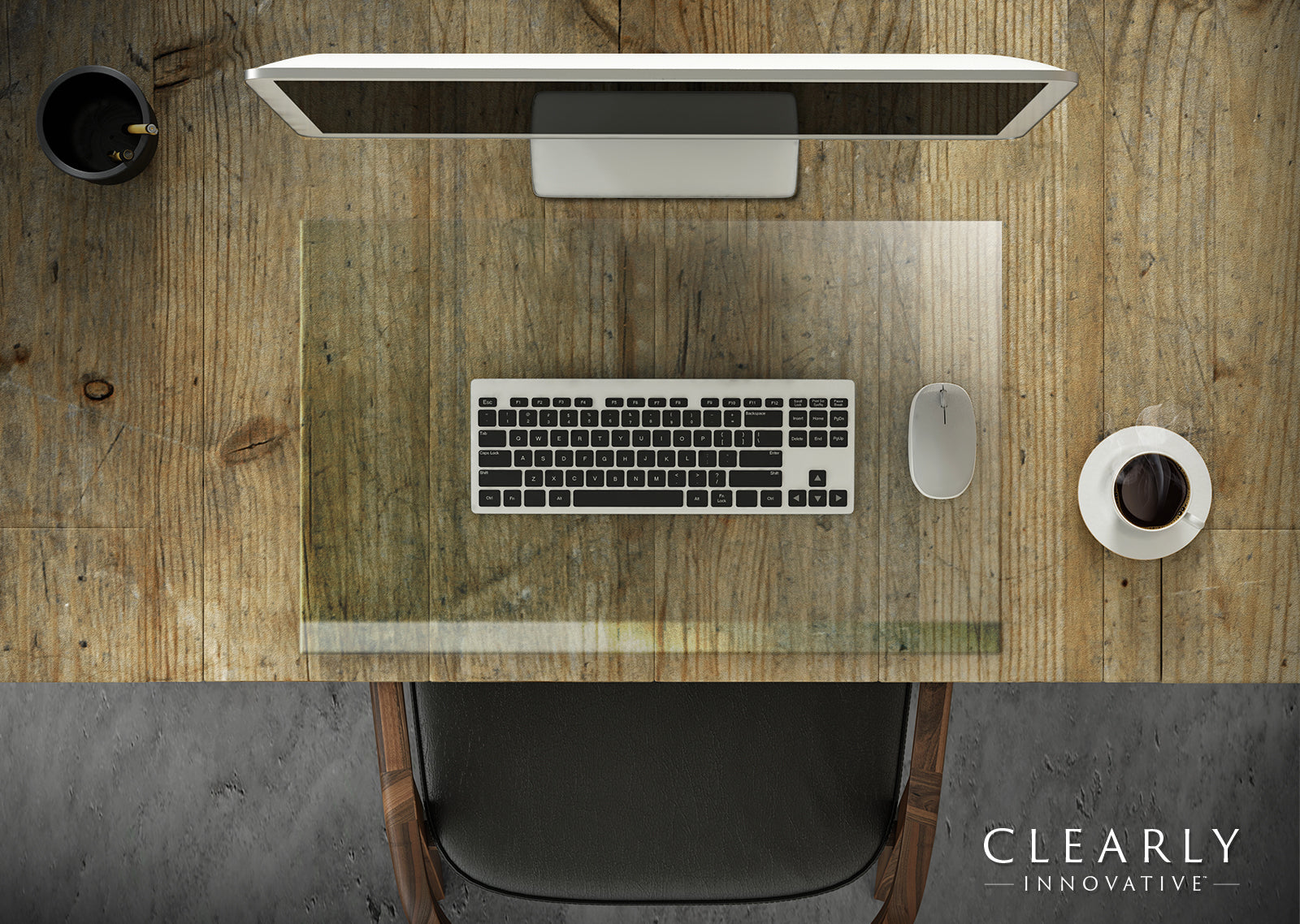 Quality Modern Tempered Glass Desk Pad Clearly Innovative